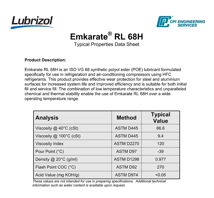 冰熊RL68H冷凍機(jī)油 冰熊RL68H冷凍機(jī)油